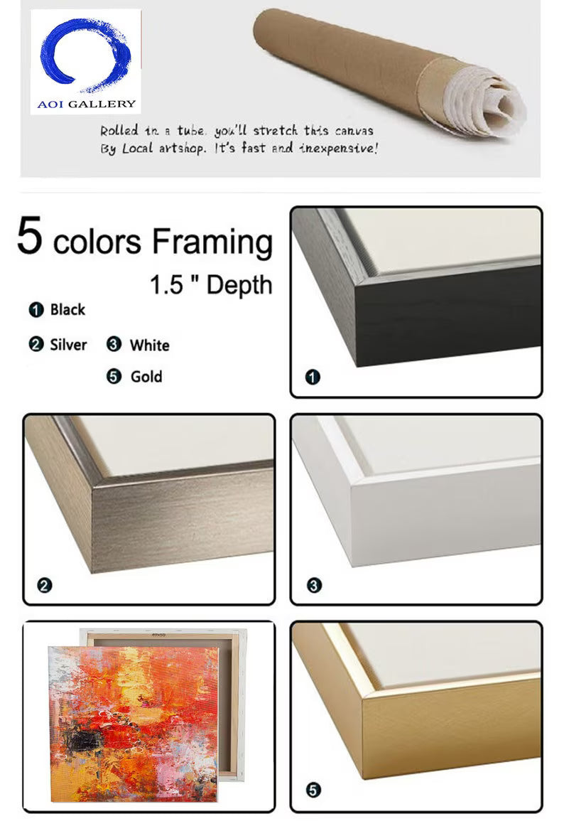 Luxury Gold Leaf Wall Art – Hand-Painted Abstract Acrylic Canvas – Gold Foil Modern Painting for Living Room Decor